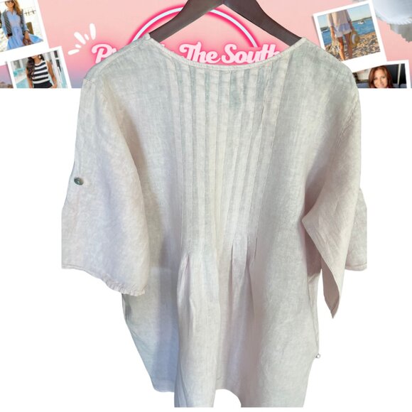 Stunning Anais & Valentin Pink Italian Linen Tunic Dress L \ Coastal - Picture 6 of 12